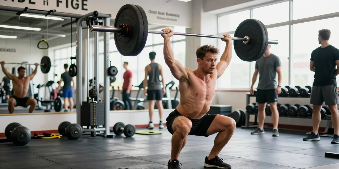 Anabolikashop: Bodybuilder beim intensiven Training im Fitnessstudio, umgeben von Equipment und motivierender Atmosphäre.